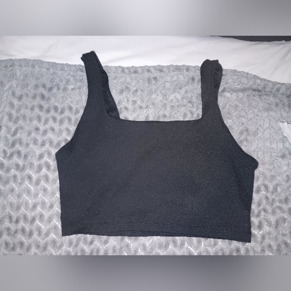 Athleta Black Longline Layered Sports Bra – Size Small - Picture 2 of 5